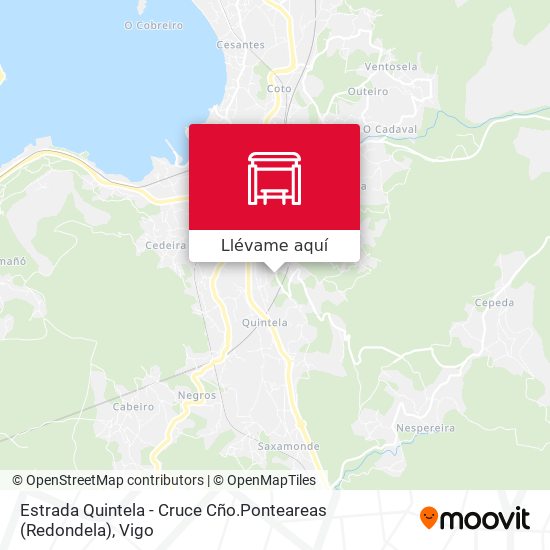 Mapa Estrada Quintela - Cruce Cño.Ponteareas (Redondela)