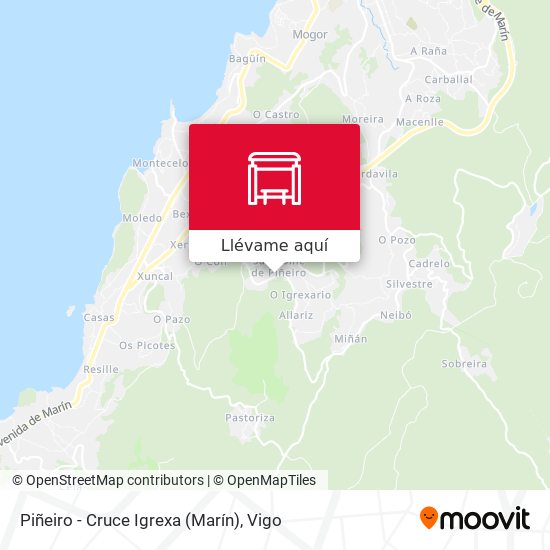 Mapa Piñeiro - Cruce Igrexa (Marín)