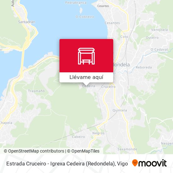 Mapa Estrada Cruceiro - Igrexa Cedeira (Redondela)