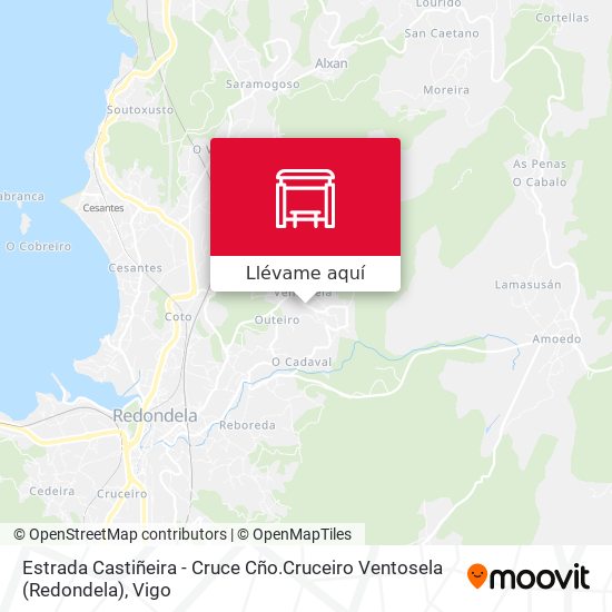 Mapa Estrada Castiñeira - Cruce Cño.Cruceiro Ventosela (Redondela)