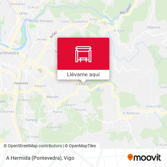 Mapa A Hermida (Pontevedra)