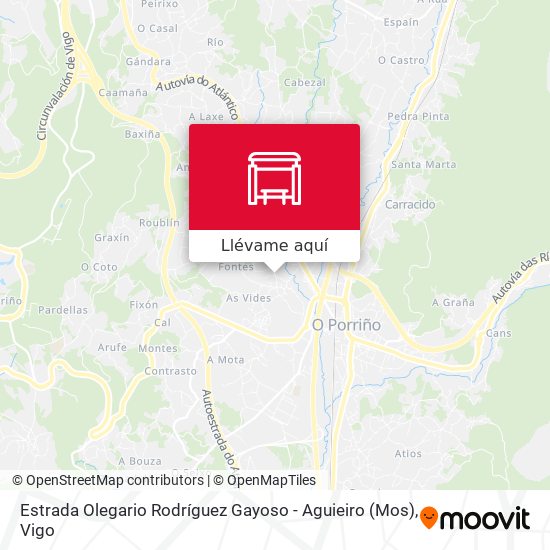 Mapa Estrada Olegario Rodríguez Gayoso - Aguieiro (Mos)