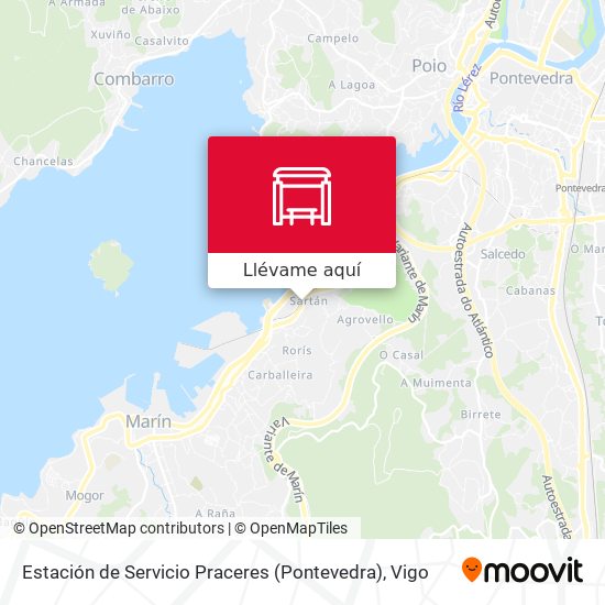 Mapa Estación de Servicio Praceres (Pontevedra)