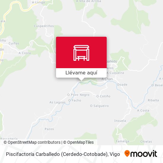 Mapa Piscifactoría Carballedo (Cerdedo-Cotobade)