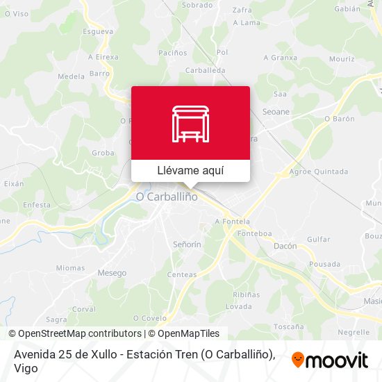 Mapa Avenida 25 de Xullo - Estación Tren (O Carballiño)