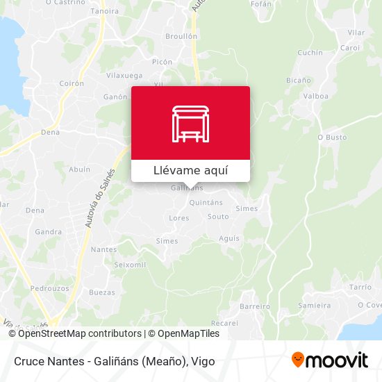 Mapa Cruce Nantes - Galiñáns (Meaño)