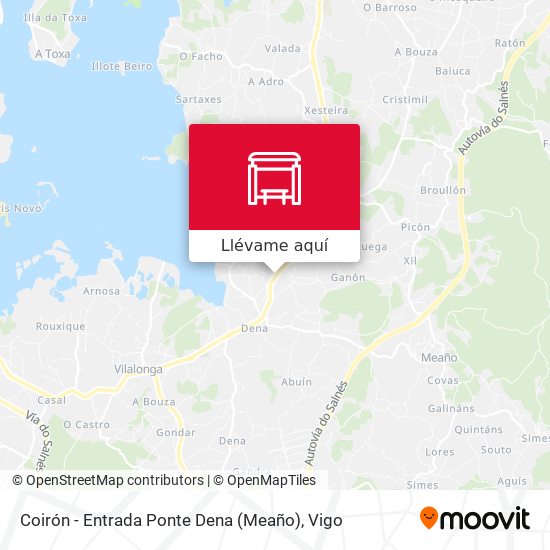 Mapa Coirón - Entrada Ponte Dena (Meaño)