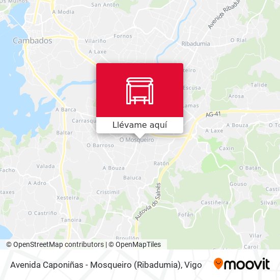 Mapa Avenida Caponiñas - Mosqueiro (Ribadumia)