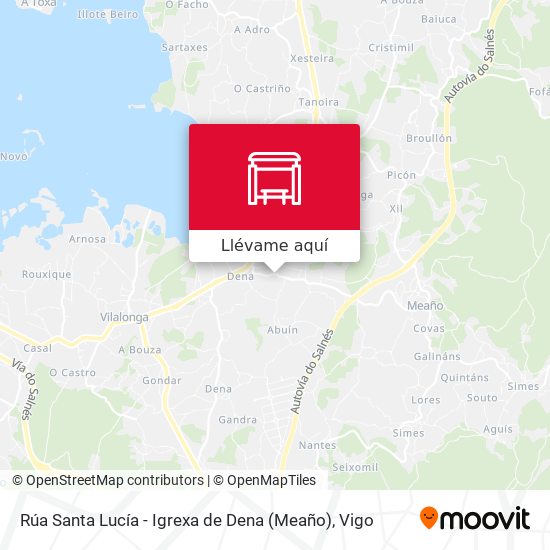 Mapa Rúa Santa Lucía - Igrexa de Dena (Meaño)