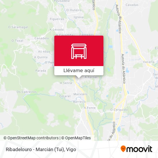 Mapa Ribadelouro - Marcián (Tui)