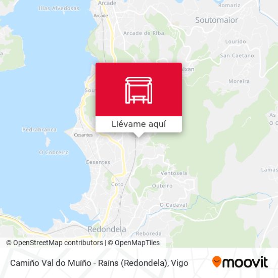 Mapa Camiño Val do Muíño - Raíns (Redondela)
