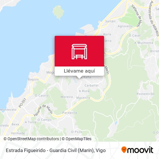 Mapa Estrada Figueirido - Guardia Civil (Marín)