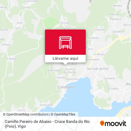 Mapa Camiño Pereiro de Abaixo - Cruce Banda do Río (Poio)