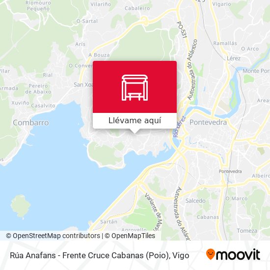 Mapa Rúa Anafans - Frente Cruce Cabanas (Poio)