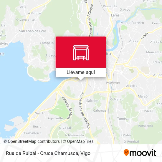 Mapa Rua da Ruibal - Cruce Chamusca