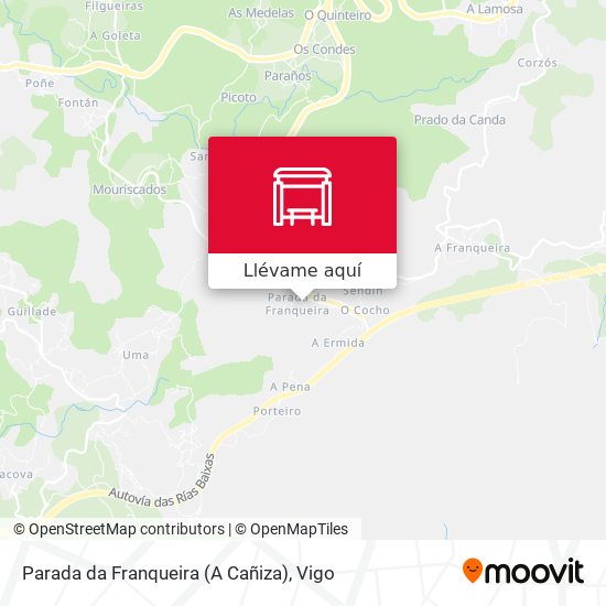 Mapa Parada da Franqueira (A Cañiza)