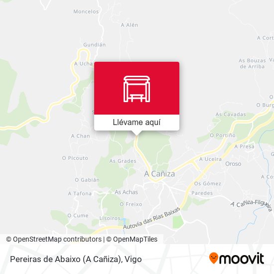 Mapa Pereiras de Abaixo (A Cañiza)