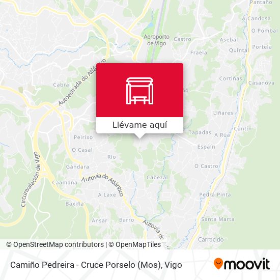 Mapa Camiño Pedreira - Cruce Porselo (Mos)