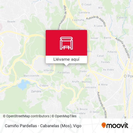 Mapa Camiño Pardellas - Cabanelas (Mos)