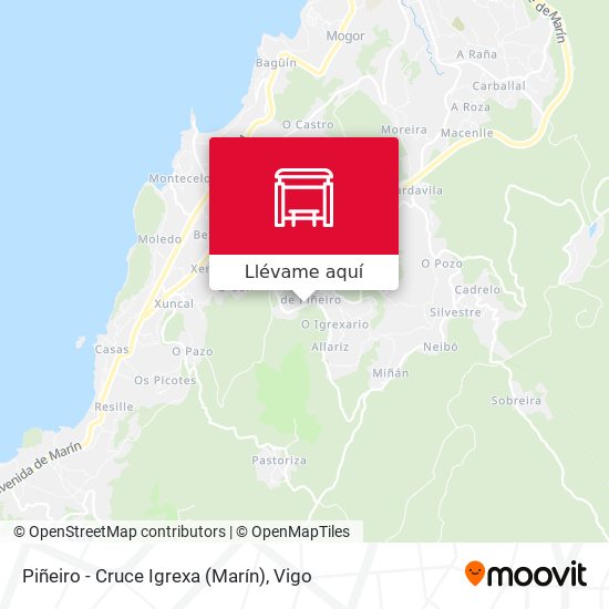 Mapa Piñeiro - Cruce Igrexa (Marín)
