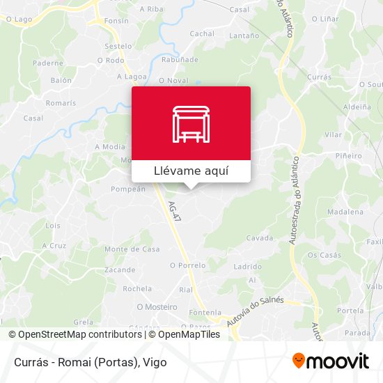 Mapa Currás - Romai (Portas)