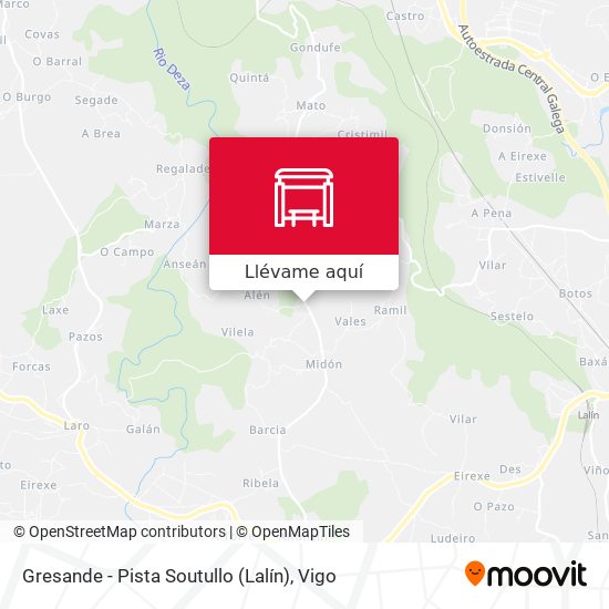 Mapa Gresande - Pista Soutullo (Lalín)