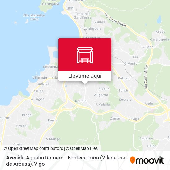 Mapa Avenida Agustín Romero - Fontecarmoa (Vilagarcía de Arousa)