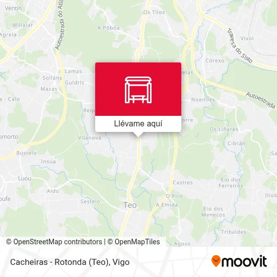 Mapa Cacheiras - Rotonda (Teo)