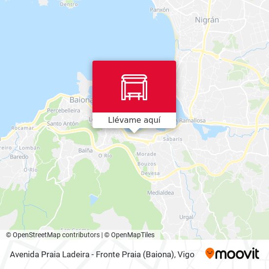 Mapa Avenida Praia Ladeira - Fronte Praia (Baiona)