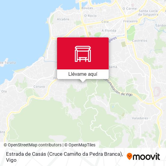 Mapa Estrada de Casás (Cruce Camiño da Pedra Branca)