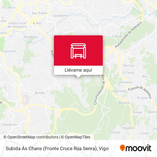 Mapa Subida Ás Chans (Fronte Cruce Rúa Senra)