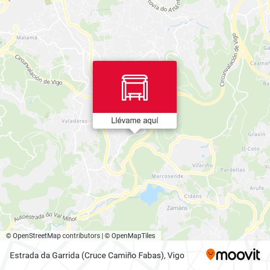 Mapa Estrada da Garrida (Cruce Camiño Fabas)
