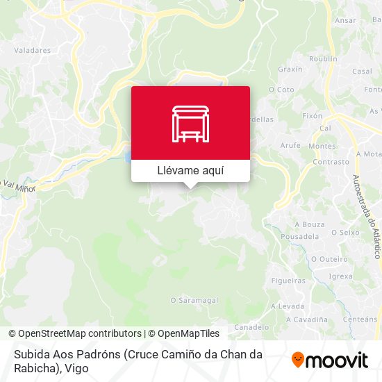 Mapa Subida Aos Padróns (Cruce Camiño da Chan da Rabicha)