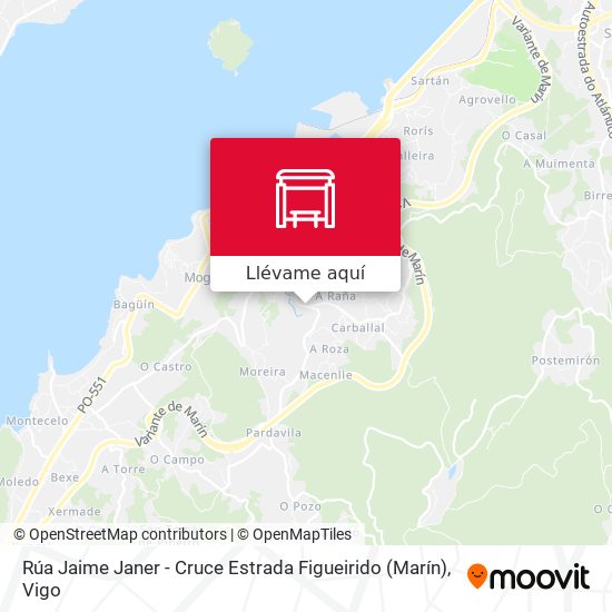 Mapa Rúa Jaime Janer - Cruce Estrada Figueirido (Marín)