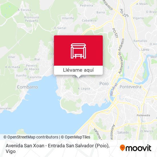 Mapa Avenida San Xoan - Entrada San Salvador (Poio)