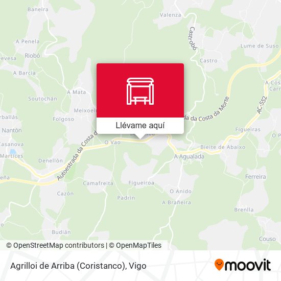 Mapa Agrilloi de  Arriba (Coristanco)