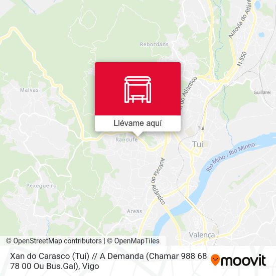 Mapa Xan do Carasco (Tui) // A Demanda (Chamar 988 68 78 00 Ou Bus.Gal)