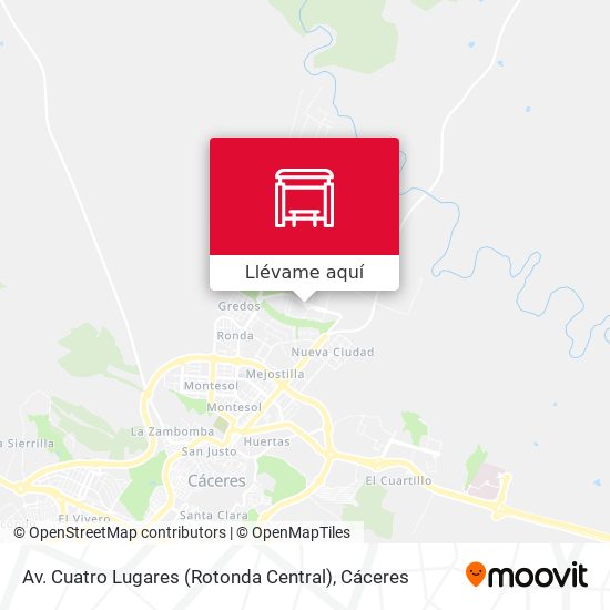 Mapa Av. Cuatro Lugares (Rotonda Central)
