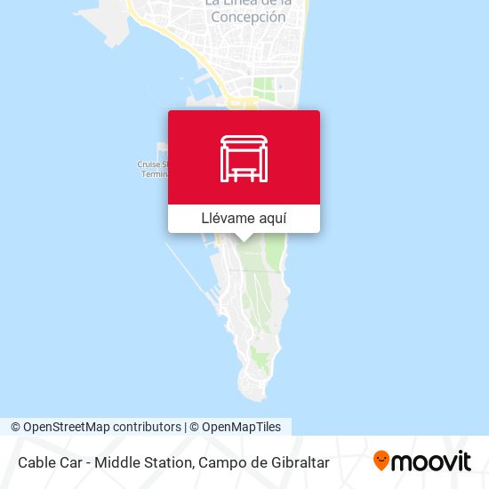 Mapa Cable Car - Middle Station