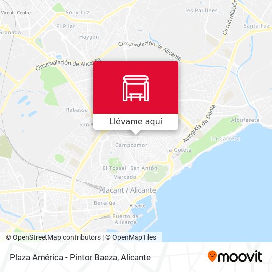 Mapa Plaza América - Pintor Baeza