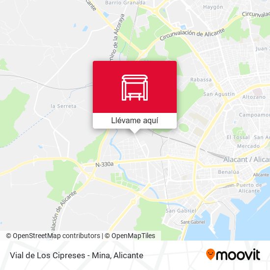 Mapa Vial de Los  Cipreses -  Mina
