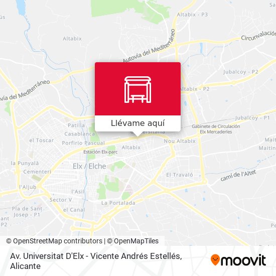 Mapa Av. Universitat D'Elx - Vicente Andrés Estellés