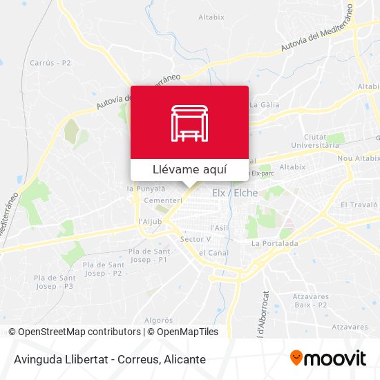 Mapa Avinguda Llibertat - Correus