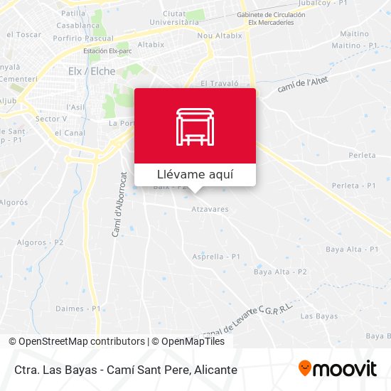 Mapa Ctra. Las Bayas - Camí Sant Pere