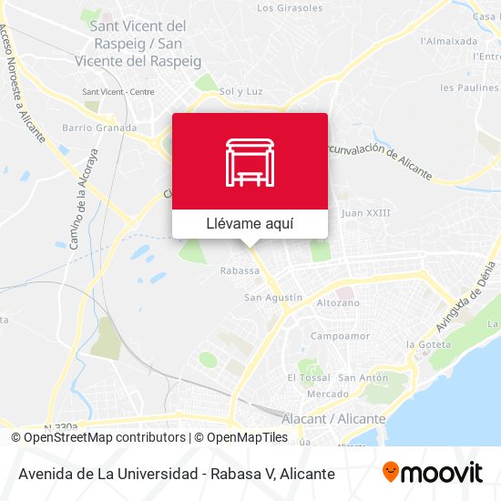 Mapa Avenida de La Universidad - Rabasa V