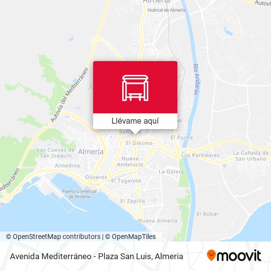Mapa Avenida Mediterráneo - Plaza San Luis