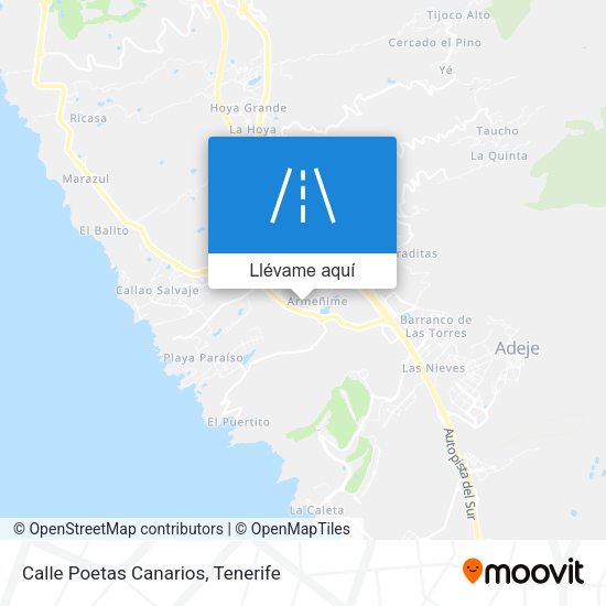 Mapa Calle Poetas Canarios