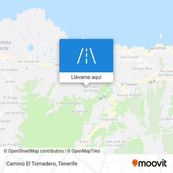Mapa Camino El Tomadero