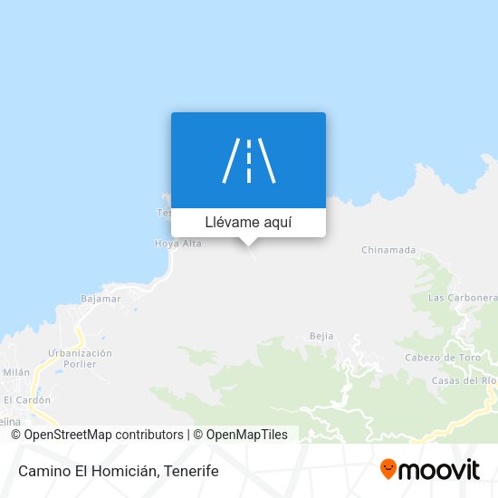 Mapa Camino El Homicián