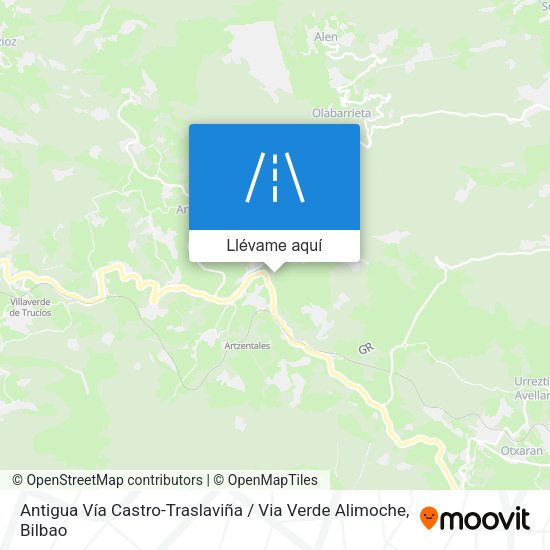 Mapa Antigua Vía Castro-Traslaviña / Via Verde Alimoche